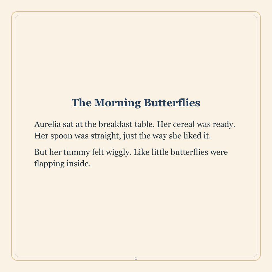 Story text: The Morning Butterflies opening page