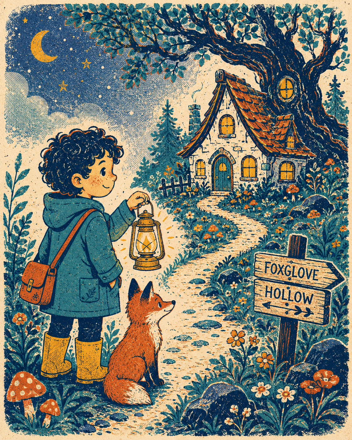 PageCub illustration style: Retro risograph