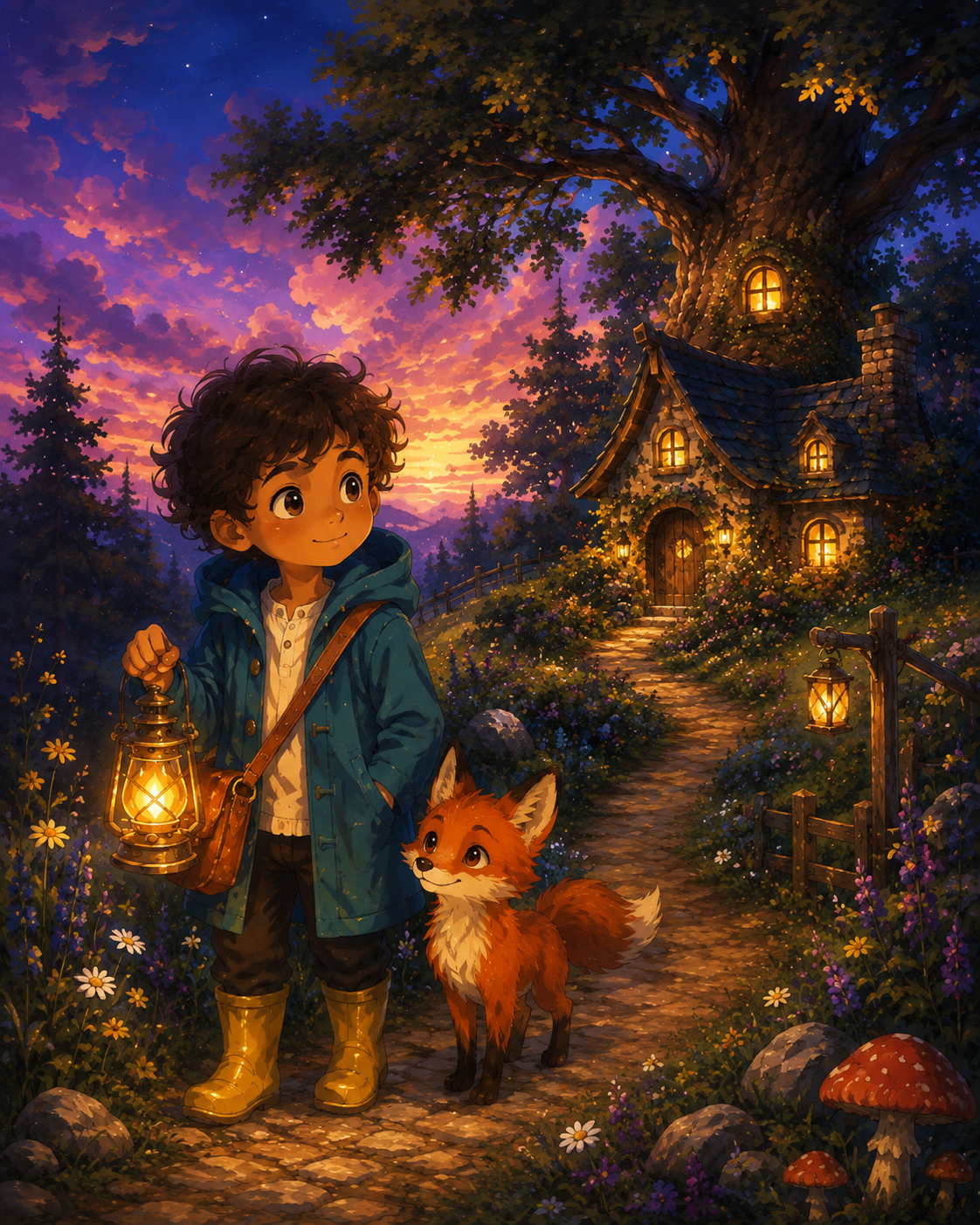 PageCub illustration style: Ghibli-Inspired Cozy